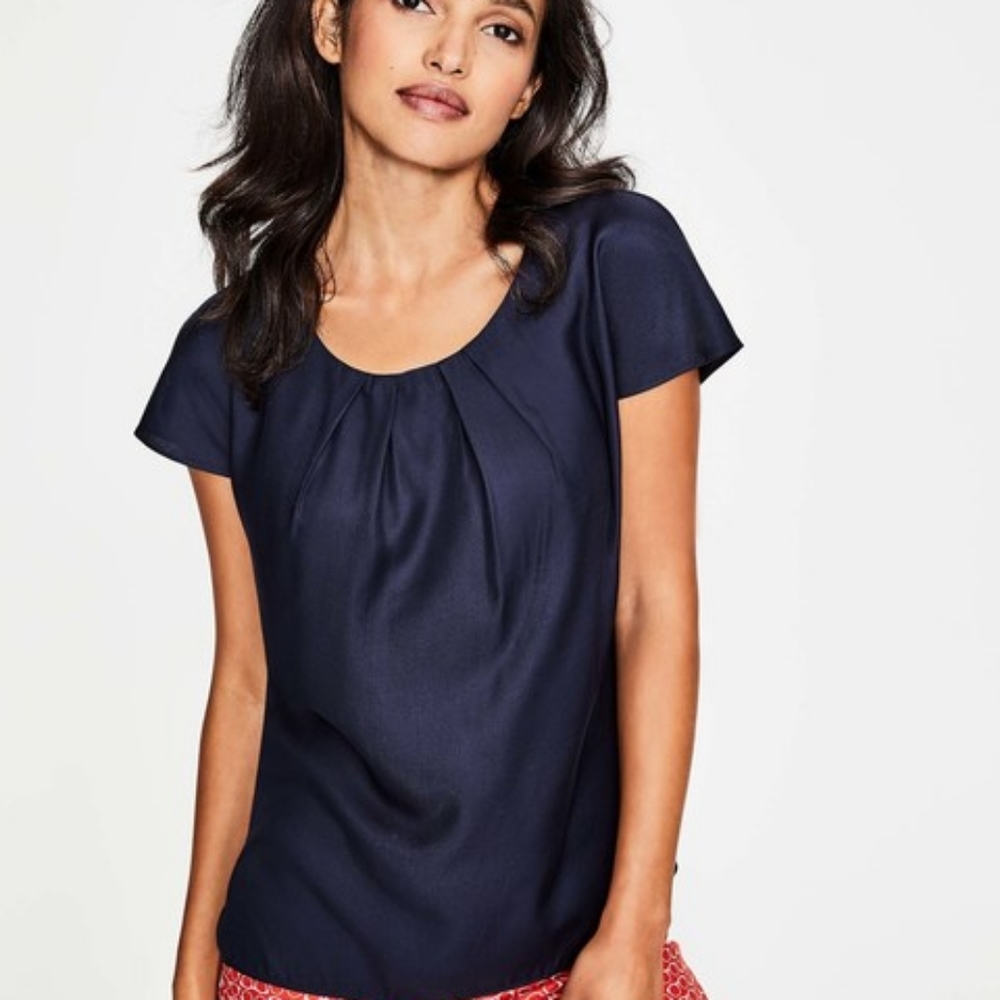 Boden Ravello blouse top, Size 10 US, navy blue